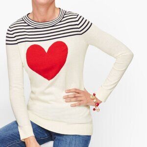 Talbots Button Back Heart Sweater